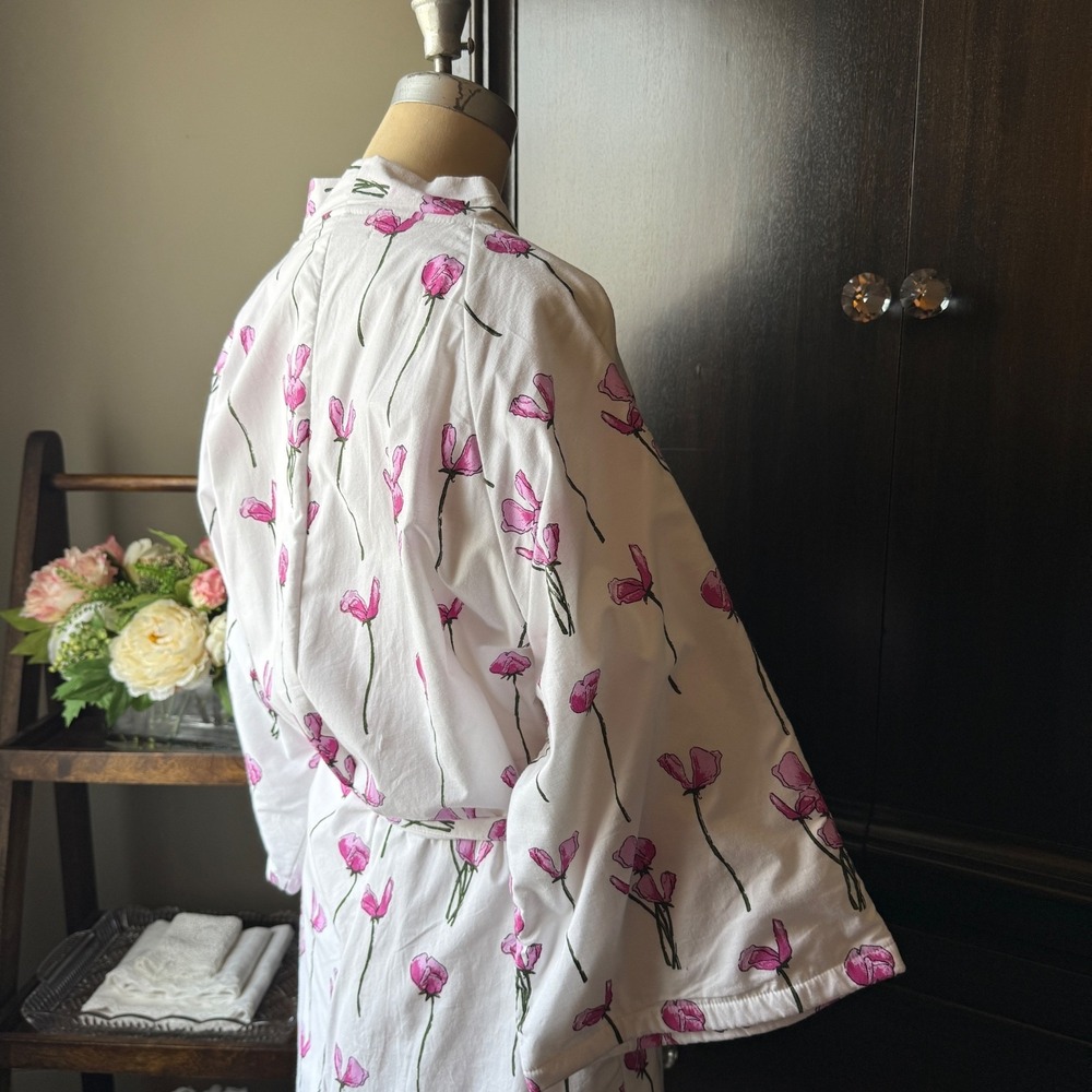 Their Nibs Grandma Robe Terry Lined Cotton Poppy Floral Wrap Belted S Womens - Picture 8 of 16